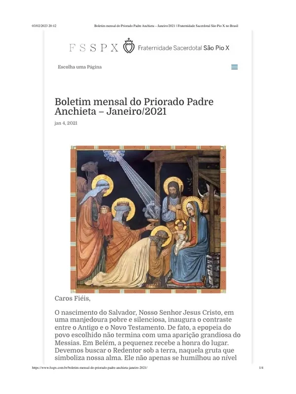 Capa do boletim de Janeiro de 2021