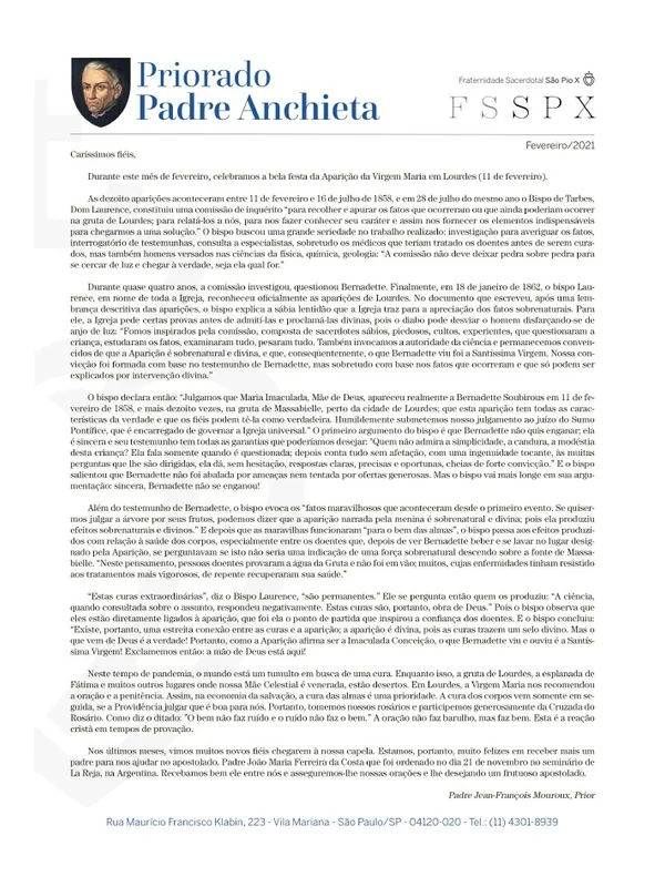 Capa do boletim de Fevereiro de 2021