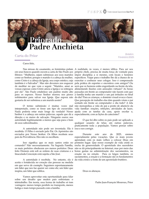 Capa do boletim de Fevereiro de 2025