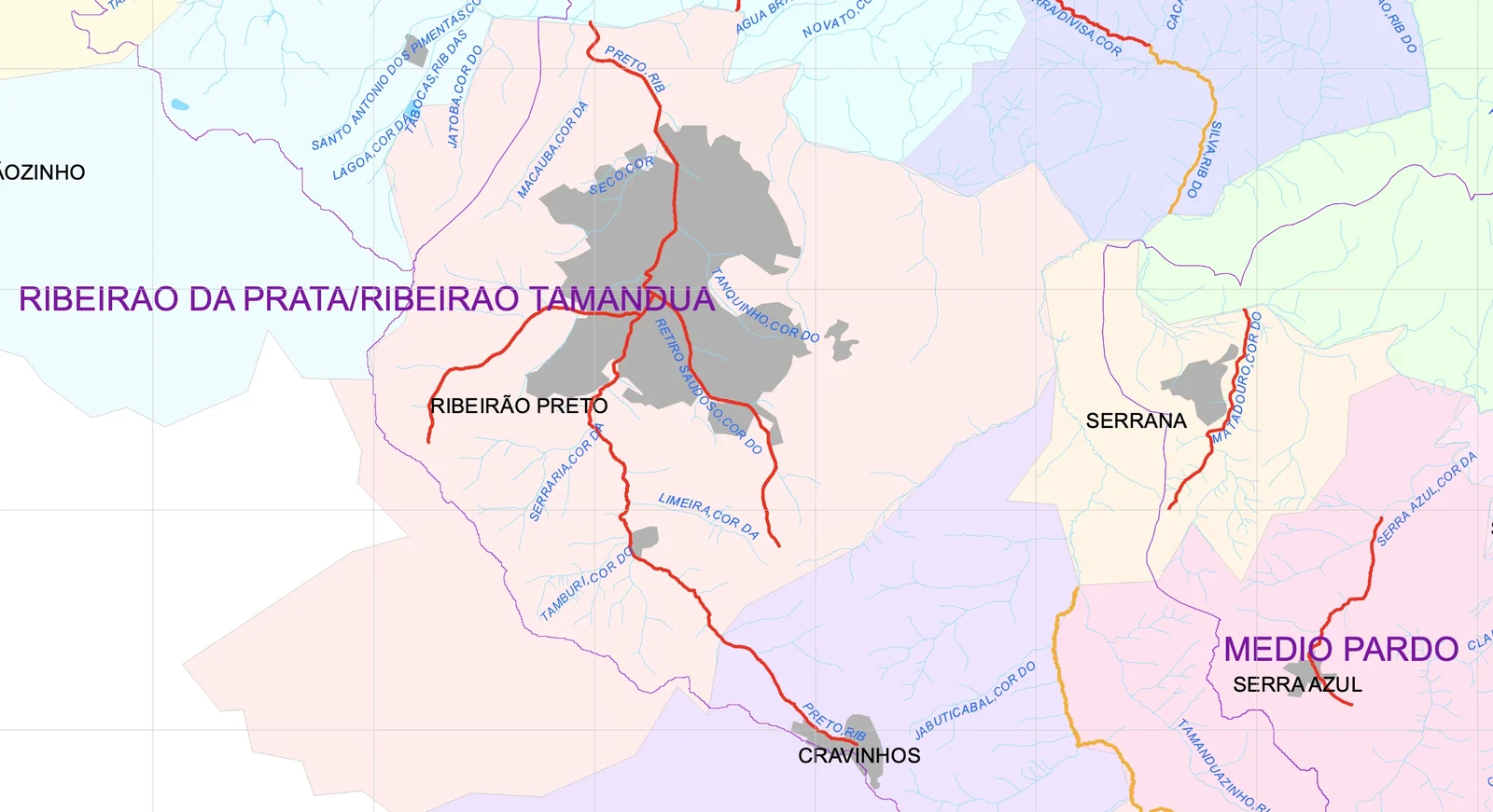 Bacia hidrográfica da região da Fazenda Figueira Nova
